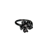 CHENG Black Silver Skeletonized Dewy Peach Blossom Ring | MADA IN CHINA
