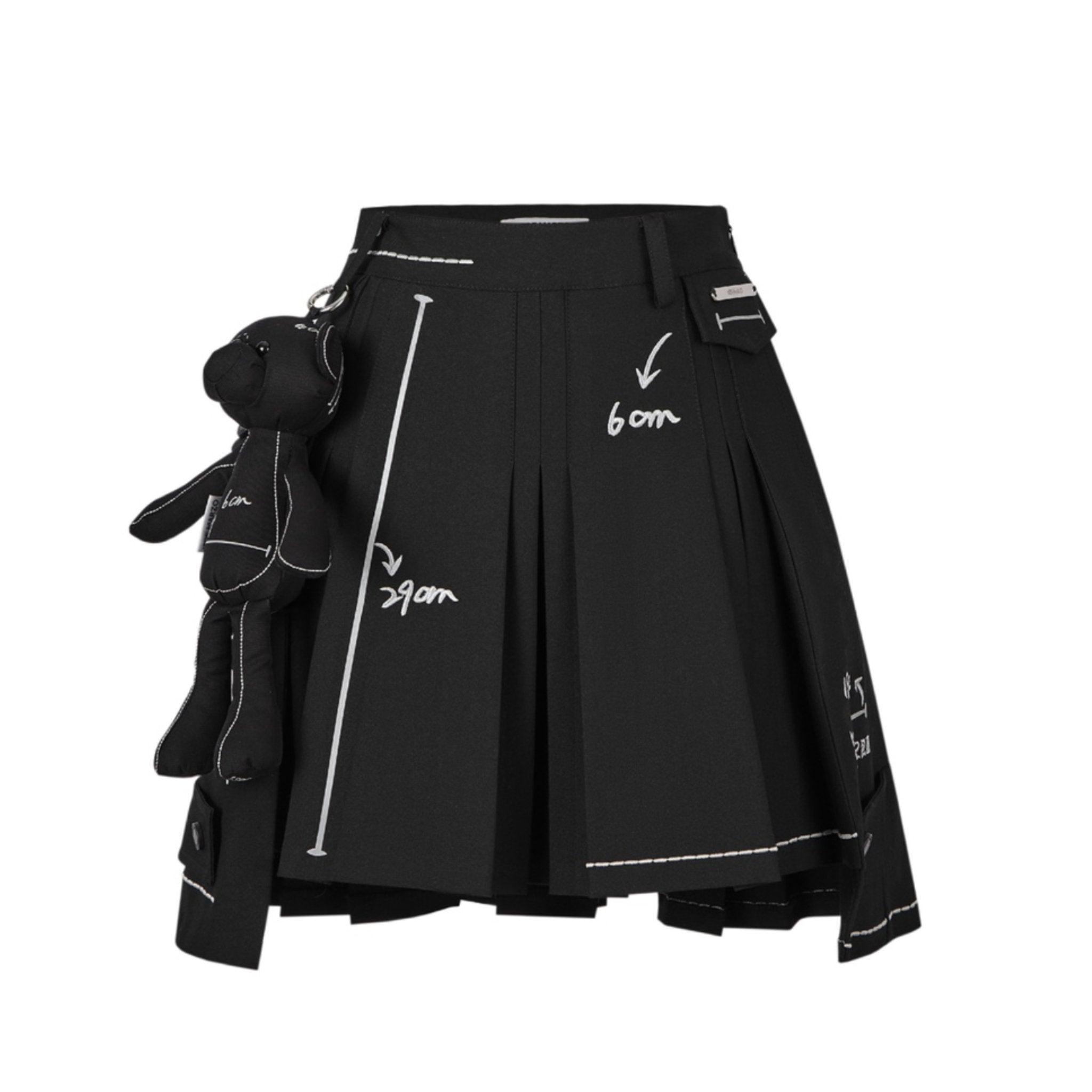13DE MARZO Black Sketch Line Skirt | MADA IN CHINA