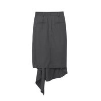 Maca Kaka Black Structured Pleated Skirt | MADA IN CHINA