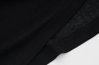 Maca Kaka Black Wool Short - sleeved Top | MADA IN CHINA
