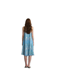ARTE PURA Blue And White Printed Hanging Neck Dress | MADA IN CHINA