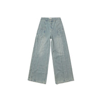 CPLUS SERIES Blue Distressed Jeans with Dissected Lines | MADA IN CHINA