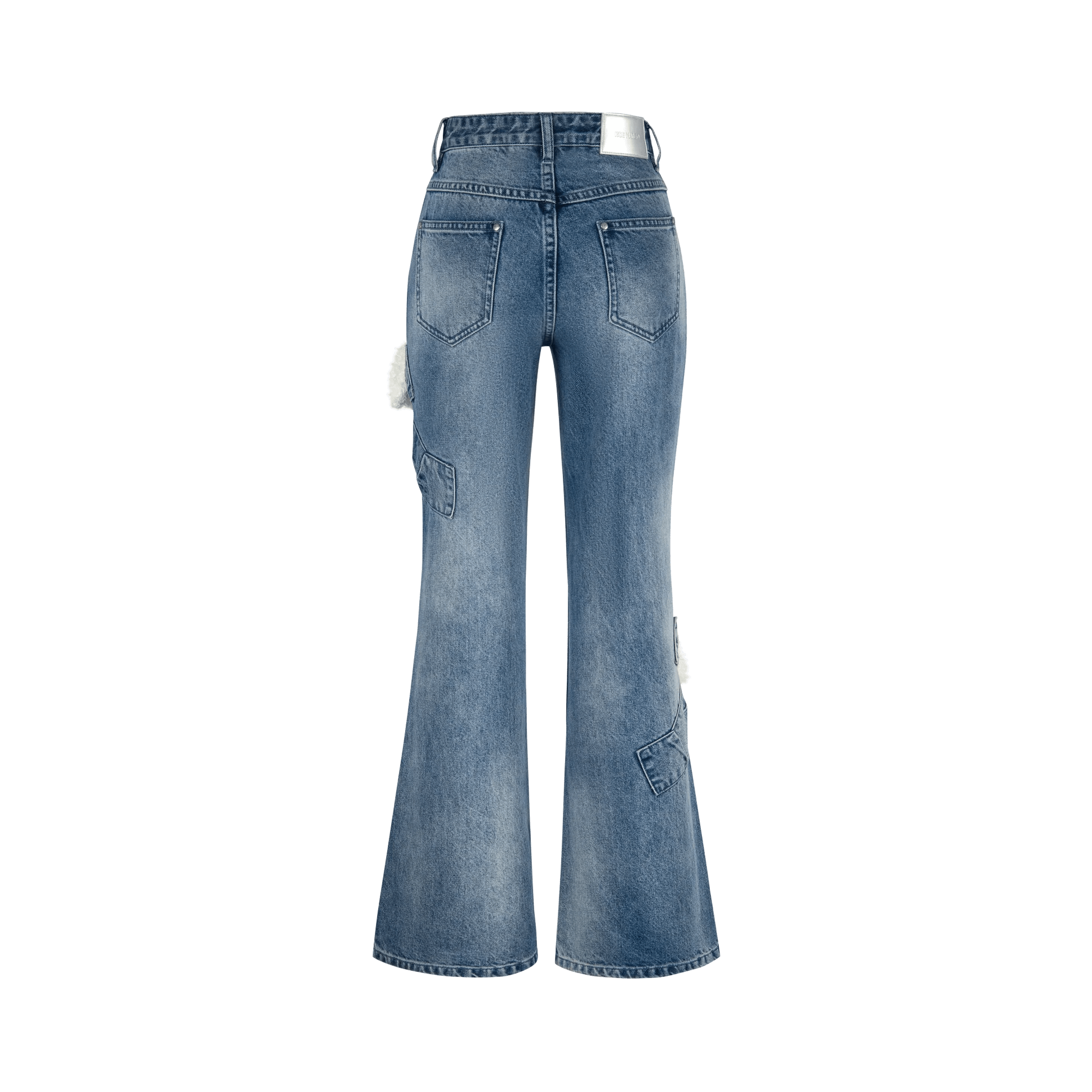 13DE MARZO Blue Doozoo Denim Bow Jeans | MADA IN CHINA