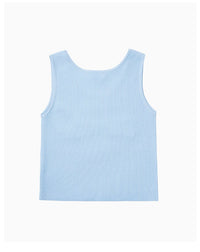 CHARLIE LUCIANO Blue Jacquard Woven Logo Vest | MADA IN CHINA