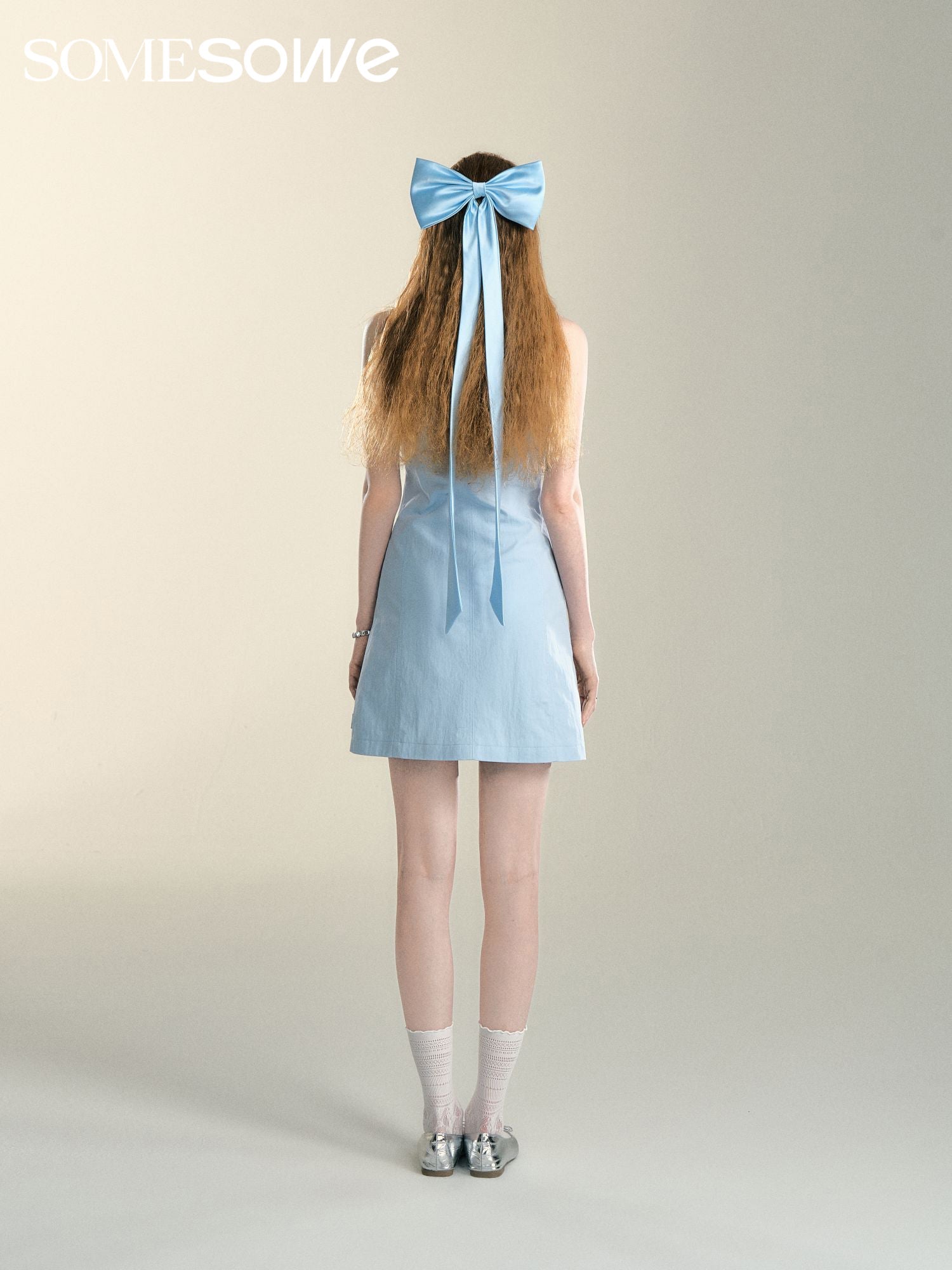 SOMESOWE Blue Square-neck Dress | MADA IN CHINA