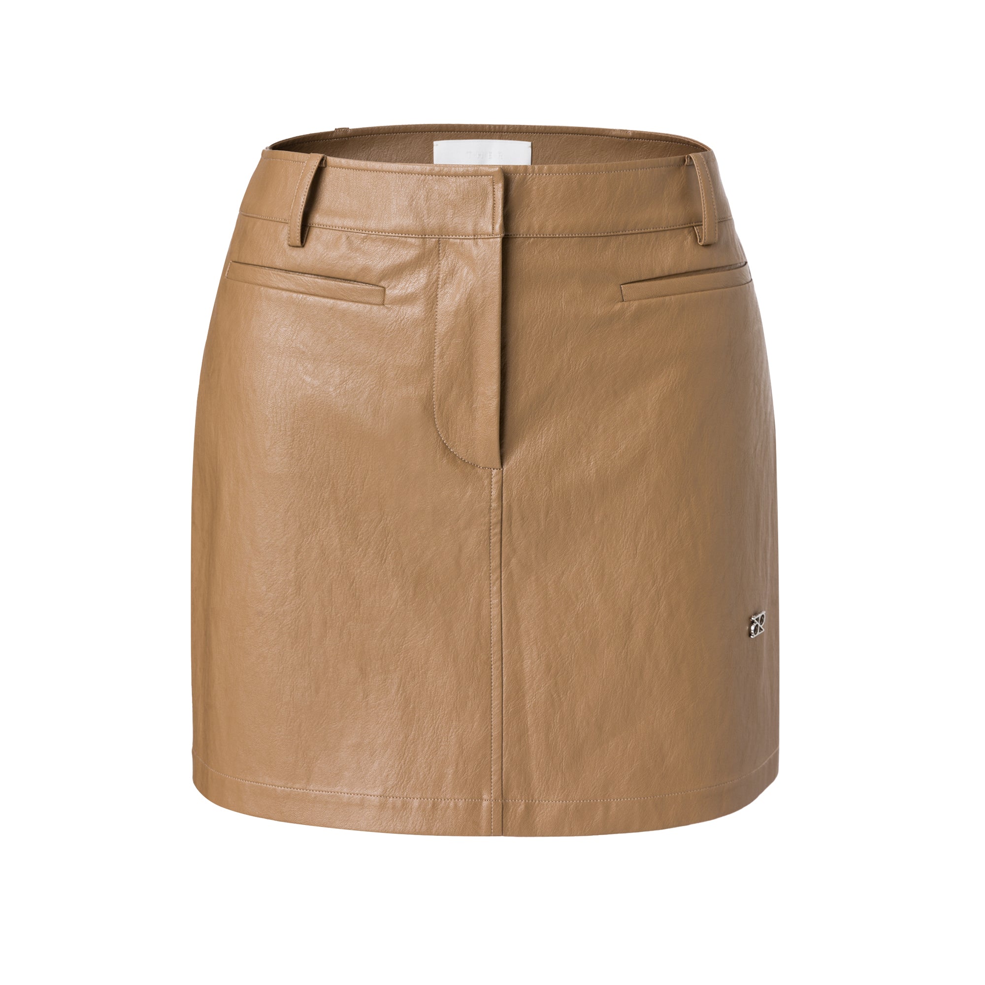 Ther. Brown Recycled Leather Mini Skirt | MADA IN CHINA