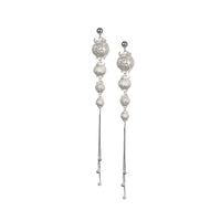 CHENG Burnt White Sculpted Draped Wire Pod Earrings | MADA IN CHINA