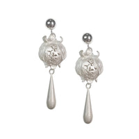 CHENG Burnt White Sculpted Drop Pod Earrings | MADA IN CHINA