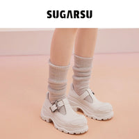 Sugar Su Butterfly Buckle T - Strap Mary Jane Shoes White | MADA IN CHINA