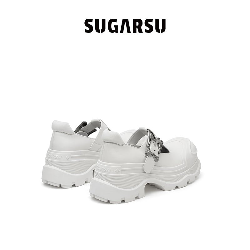 Sugar Su Butterfly Buckle T - Strap Mary Jane Shoes White | MADA IN CHINA