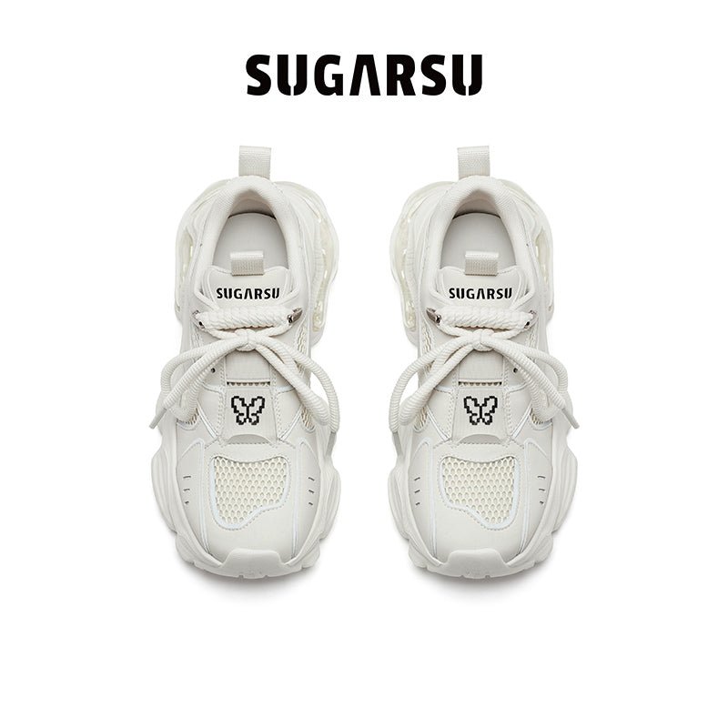 Sugar Su Butterfly Manor Butterfly Dream Series Bubble Sole Clunky Sneaker In White | MADA IN CHINA