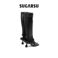 Sugar Su Butterfly Manor Butterfly Dream Series Detachable Stretch Boots In Black | MADA IN CHINA