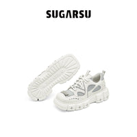 Sugar Su Butterfly Manor Butterfly Dream Series Retro Mesh Square Headed Sneaker In White | MADA IN CHINA