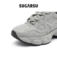 Sugar Su Butterfly Manor Butterfly Dream Series Rhinestones Clunky Sneaker In Grey | MADA IN CHINA