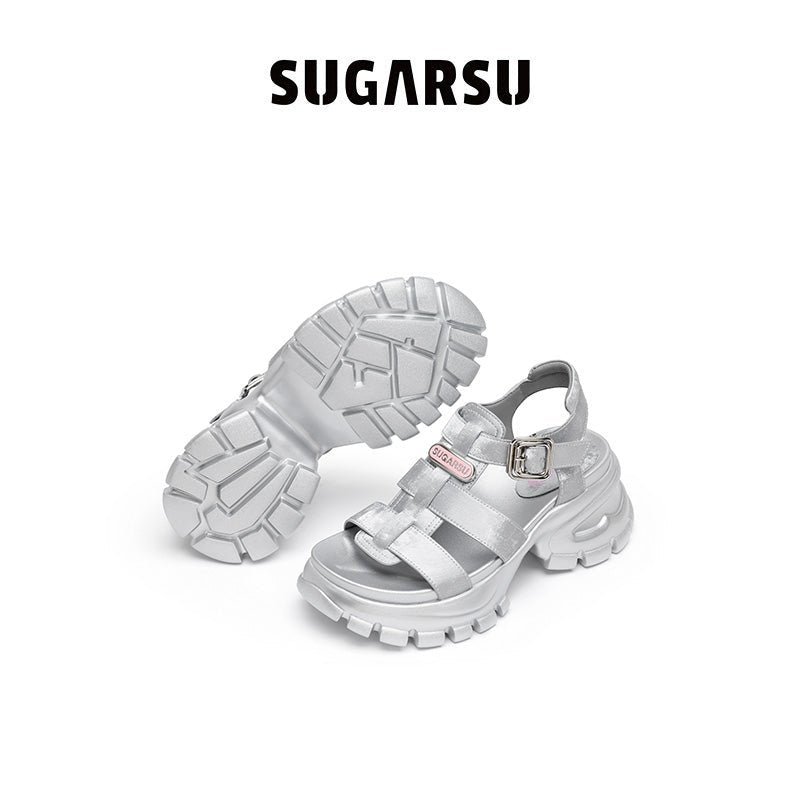 Sugar Su Butterfly Manor Butterfly Dream Series Roman Sandals In Silver | MADA IN CHINA