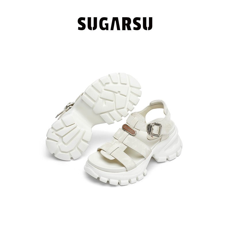 Sugar Su Butterfly Manor Butterfly Dream Series Roman Sandals In White | MADA IN CHINA