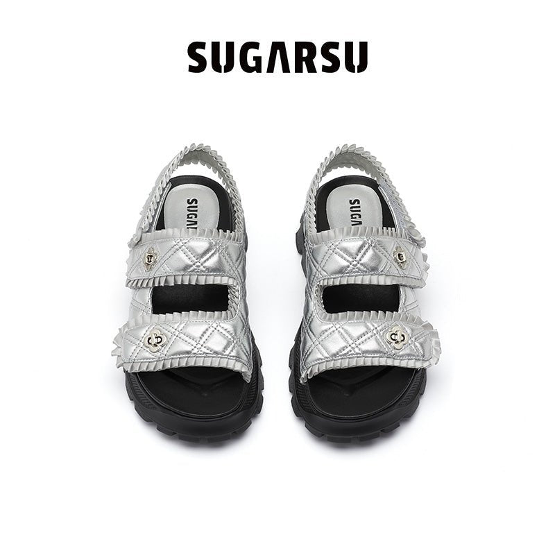 Sugar Su Butterfly Manor Thorns Series Ballet Bread Sandals In Silver | MADA IN CHINA