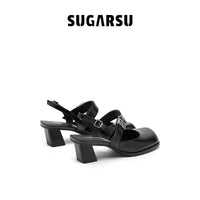 Sugar Su Butterfly Manor Thorns Series Black Mid - heel Sandals | MADA IN CHINA