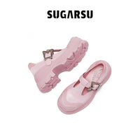 Sugar Su Butterfly Manor Thorns Series Butterfly Buckle Mary Janes Shoes In Pink | MADA IN CHINA
