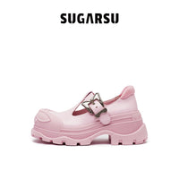 Sugar Su Butterfly Manor Thorns Series Butterfly Buckle Mary Janes Shoes In Pink | MADA IN CHINA