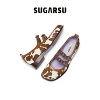 Sugar Su Butterfly Manor Thorns Series Double Strap Mary Jane Shoes In Brown | MADA IN CHINA
