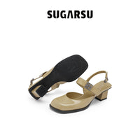 Sugar Su Butterfly Manor Thorns Series Khaki Mid - heel Sandals | MADA IN CHINA