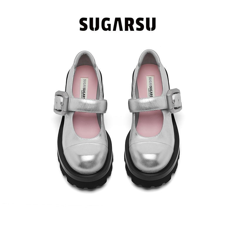 Sugar Su Butterfly Manor Thorns Series One - strap Mary Jane shoes In Silver | MADA IN CHINA