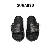 Sugar Su Butterfly Manor Thorns Series Retro Rose Sandals In Black | MADA IN CHINA