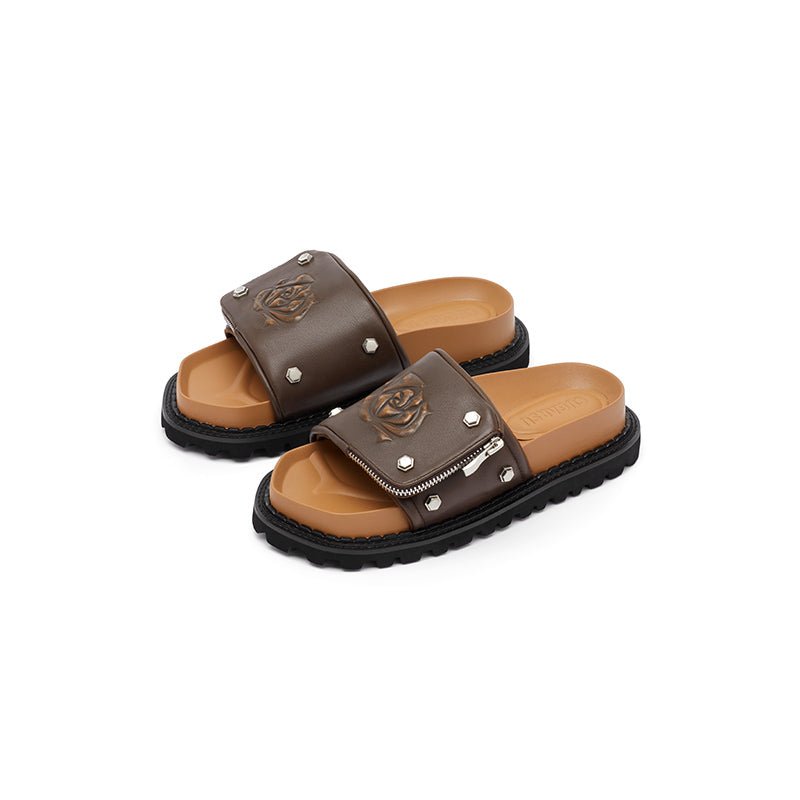 Sugar Su Butterfly Manor Thorns Series Retro Rose Sandals In Brown | MADA IN CHINA