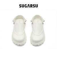 Sugar Su Butterfly Manor Thorns Series Rhinestone - embellished Up - toe Two - way Mules In White | MADA IN CHINA