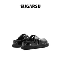 Sugar Su Butterfly Manor Thorns Series Rose Stud Sandal In Black | MADA IN CHINA