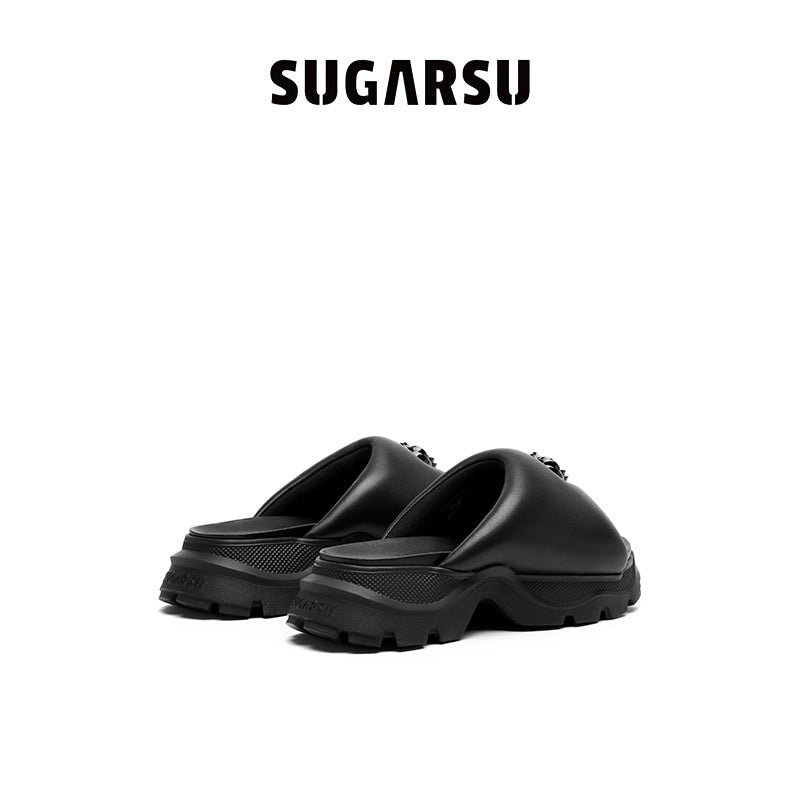 Sugar Su Butterfly Manor Thorns Series Thick - soled Bread Sandals In Black | MADA IN CHINA