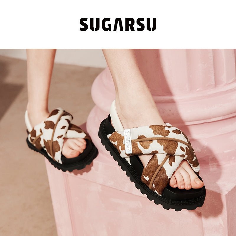 Sugar Su Butterfly Manor Thorns Series White And Brown Sandals | MADA IN CHINA