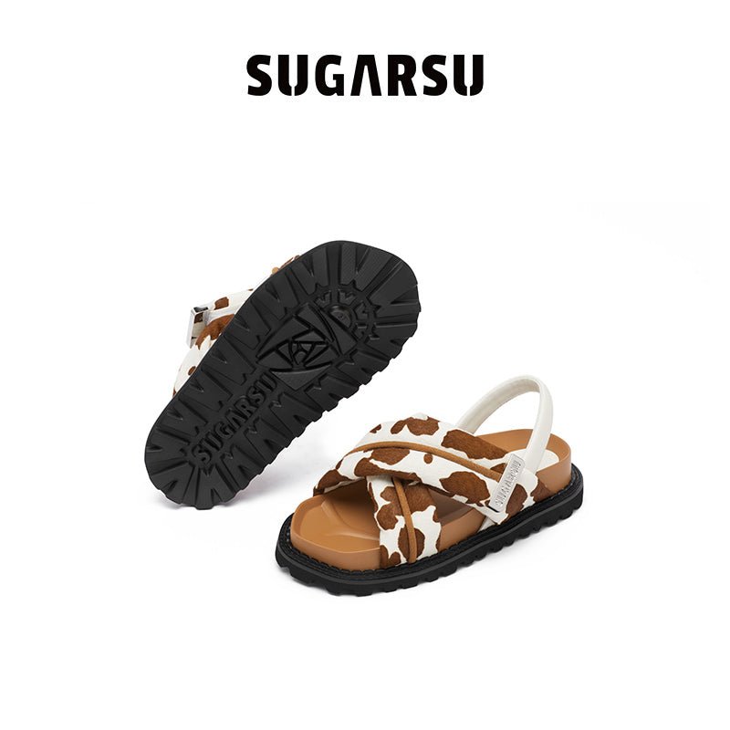 Sugar Su Butterfly Manor Thorns Series White And Brown Sandals | MADA IN CHINA