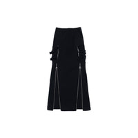 CPLUS SERIES Cargo Skirt with Symmetrical Zipper in Black | MADA IN CHINA
