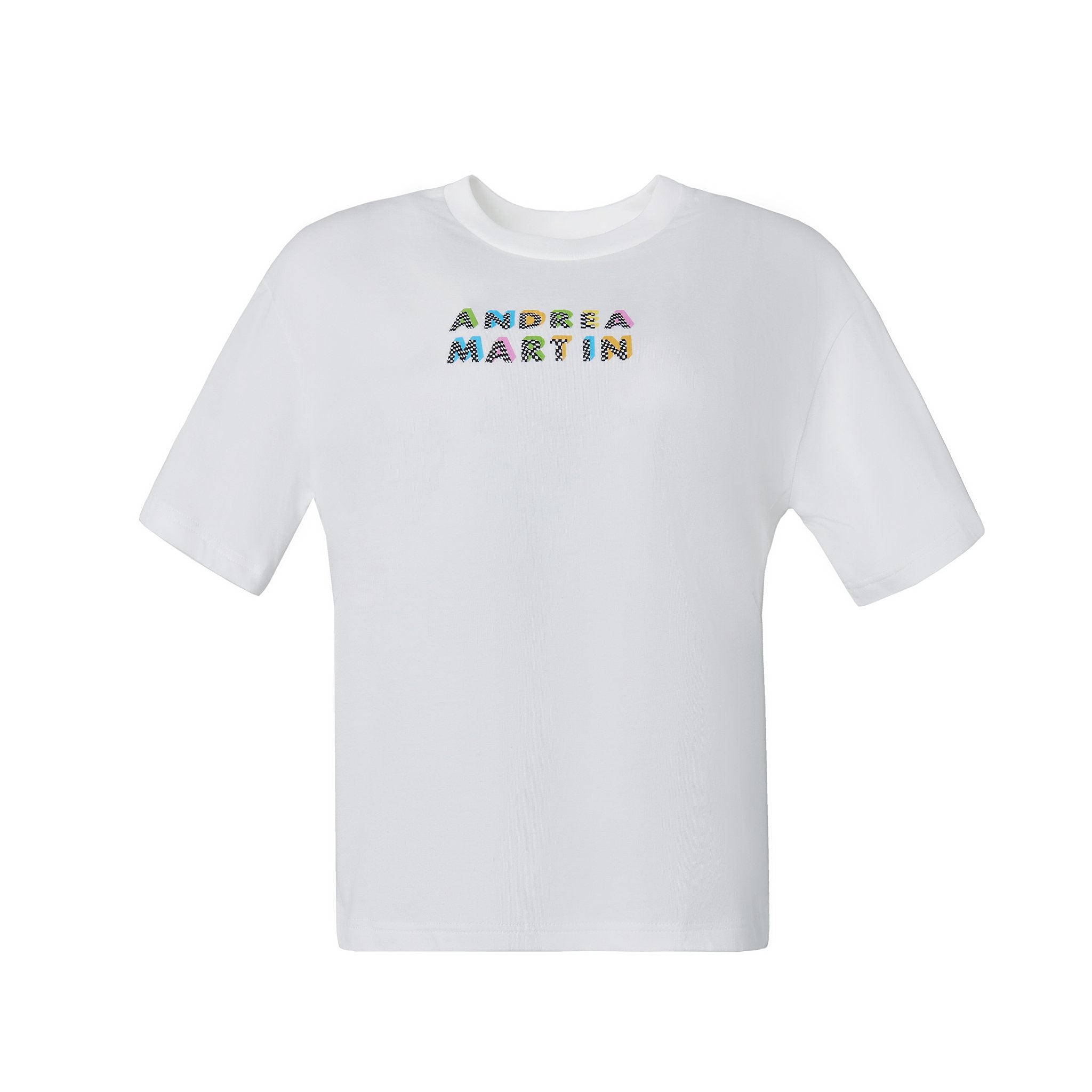 Andrea Martin Cartoon Logo Print Loose Fit T-Shirt | MADA IN CHINA