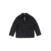 CPLUS SERIES Checked Suit Jacket with Contrast Collar | MADA IN CHINA