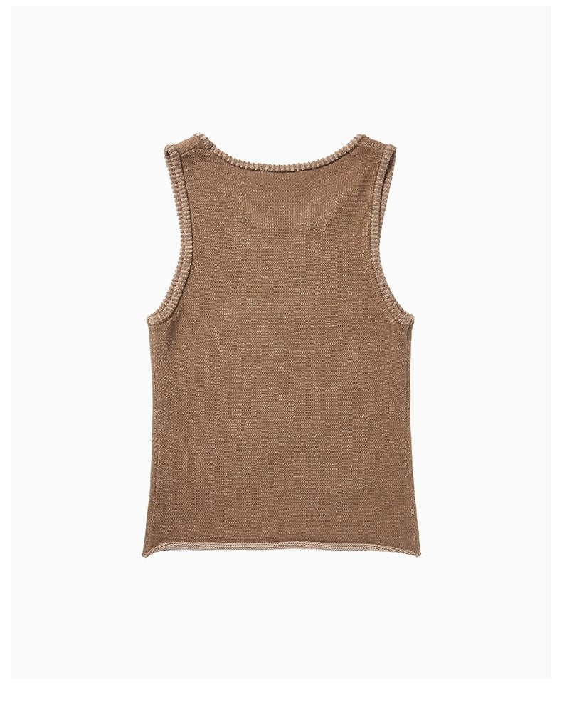 CHARLIE LUCIANO Coffee Logo Jacquard Vest | MADA IN CHINA
