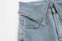 Maca Kaka Collar Flared Long Jeans | MADA IN CHINA
