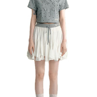 SOMESOWE Color Block Peplum Leaf Skirt | MADA IN CHINA