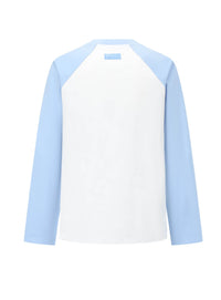 ALEXIA SANDRA Colorblock Classic Trojan Rabbit Long Sleeve T - Shirt in White | MADA IN CHINA