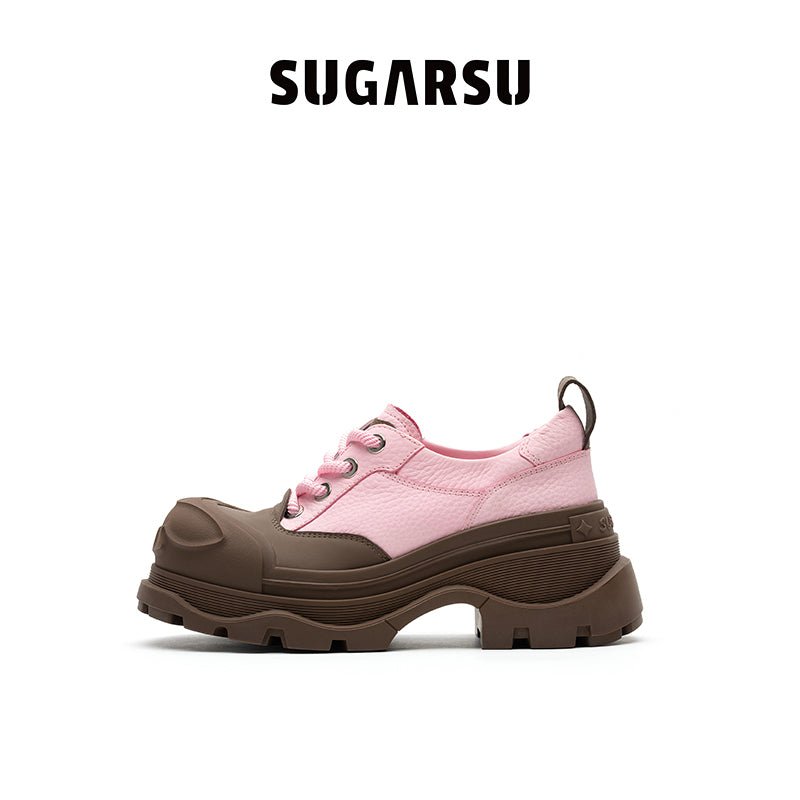 Sugar Su Colorblocked Lace - Up Suit Shoes Pink | MADA IN CHINA