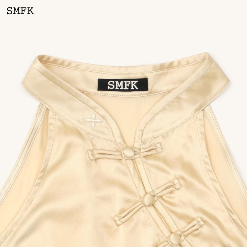 SMFK Compass Chinese Classical Side-Breasted Silk Vest | MADA IN CHINA