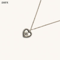 SMFK Compass Cross Heart Necklace Antique Silver | MADA IN CHINA