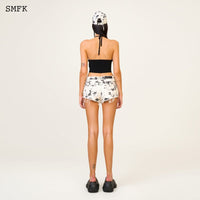 SMFK Compass Cross Knitted Halter-Neck Top Black | MADA IN CHINA