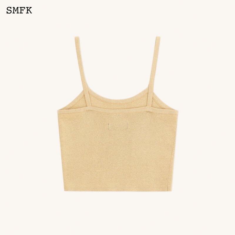 SMFK Compass Hug Knitted Sporty Vest Top Golden Sand | MADA IN CHINA