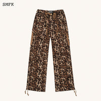 SMFK Compass Leopard Satin Vintage Paratrooper Pants | MADA IN CHINA