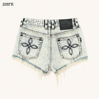 SMFK Compass Wild Tarpan White Snowflake Short Jeans | MADA IN CHINA
