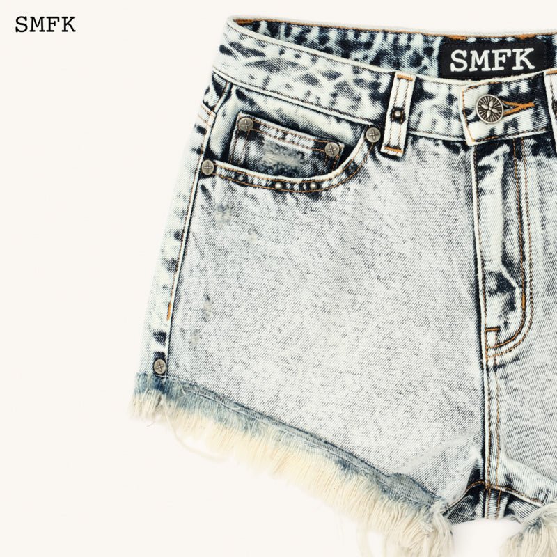 SMFK Compass Wild Tarpan White Snowflake Short Jeans | MADA IN CHINA
