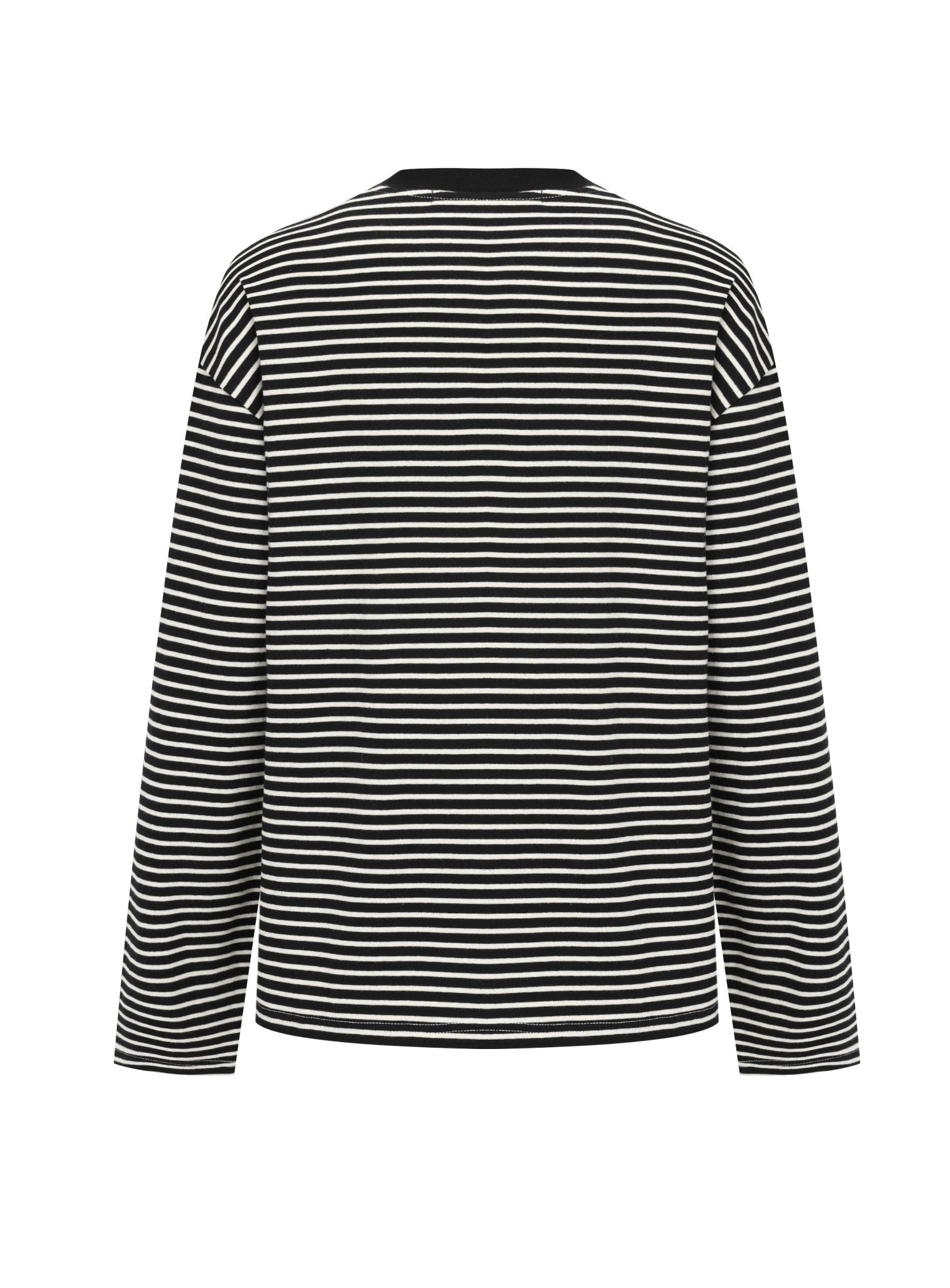ALEXIA SANDRA Contrast Color Striped Long Sleeves in Black | MADA IN CHINA